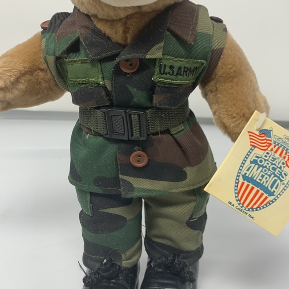 COLLECTIBLE 10'' Mini US Army Female Teddy Bear in Camo Uniform Item No. 1-1875B - Picture 7 of 11